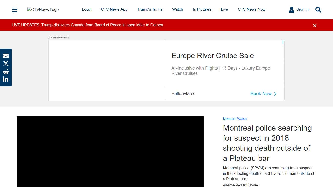 Montreal police searching for suspect in 2018 shooting death outside of a Plateau bar – CTVNews