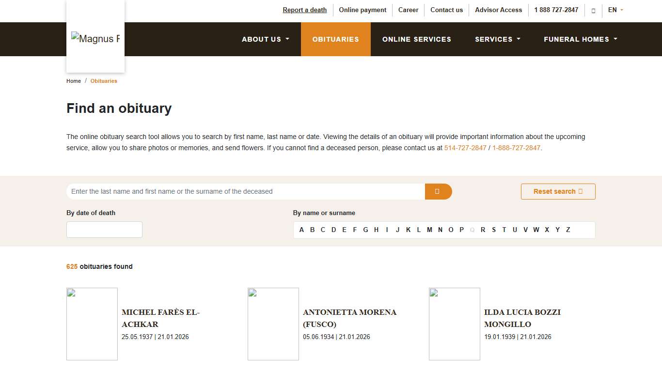 Obituary Magnus Poirier